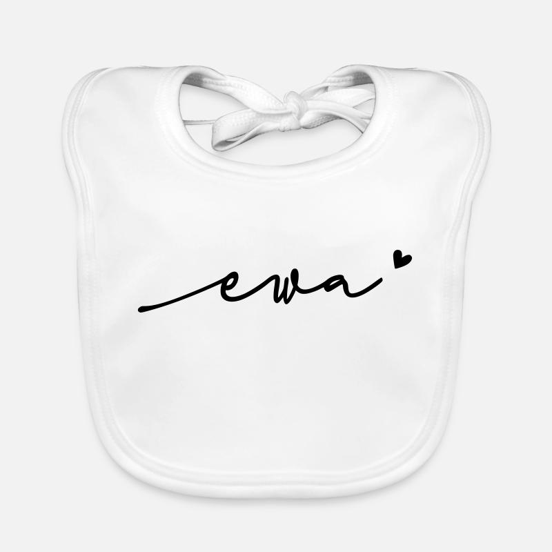 Ewa Cursive Name Organic Baby Bibs
