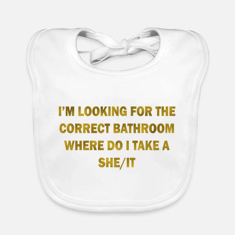 CORRECT BATHROOM TAKE A SHE/IT Organic Baby Bibs