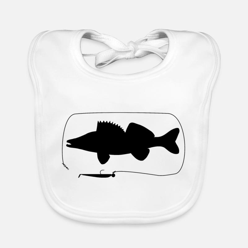zander mit Gummifisch Baby Bio-Lätzchen