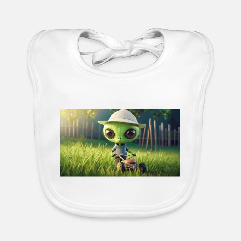 mignon petit vert rétro alien tonte de pelouse Bavoir bio Bébé