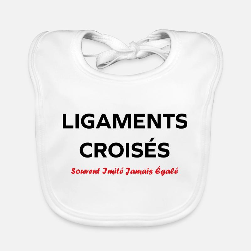 Foot ligaments croisés - Bavoir bio Bébé - blanc
