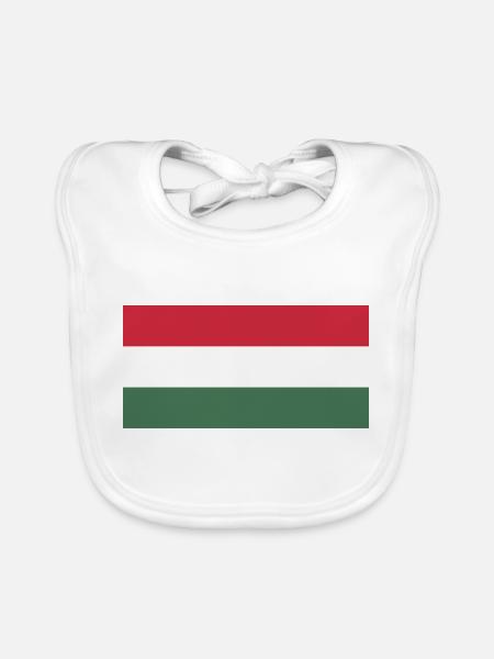 Hungary flag / Drapeau Hongrie - Bavoir bio Bébé - blanc - Devant