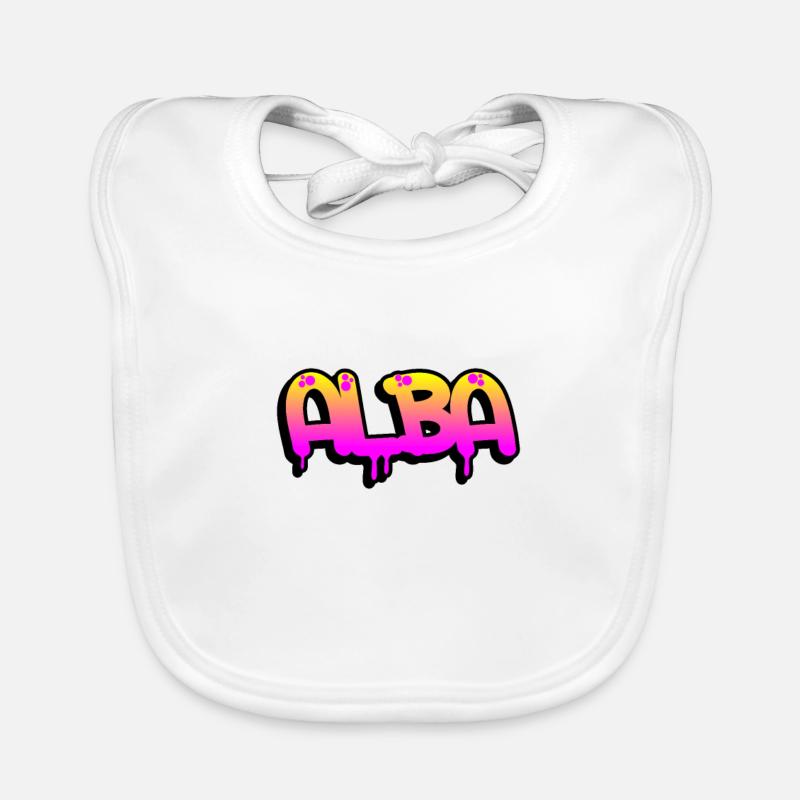 Graffiti prénom Alba Bavoir bio Bébé