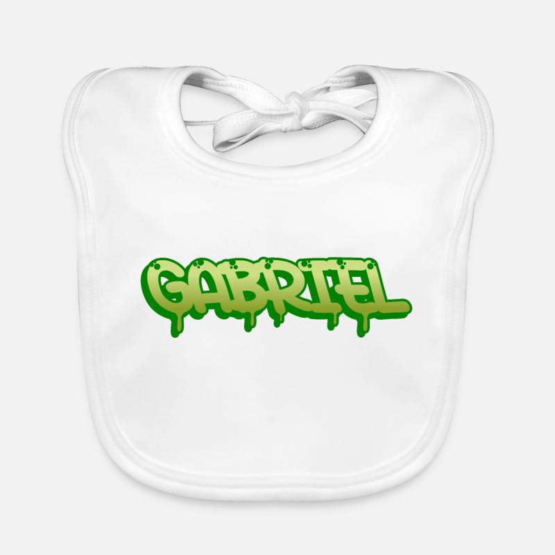 Graffiti name Gabriel Organic Baby Bibs
