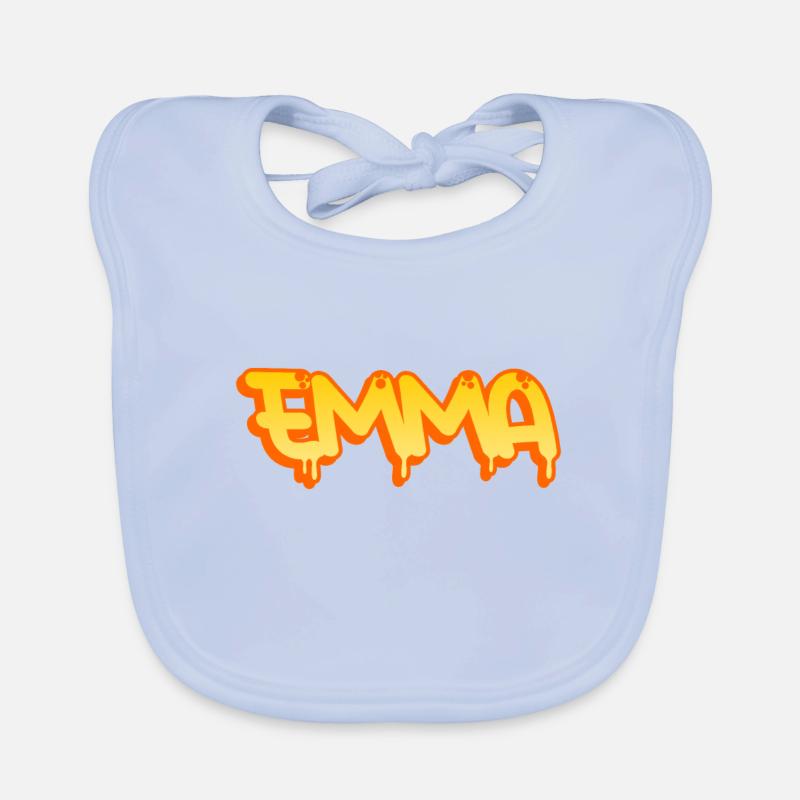 Graffiti Name Emma Organic Baby Bibs