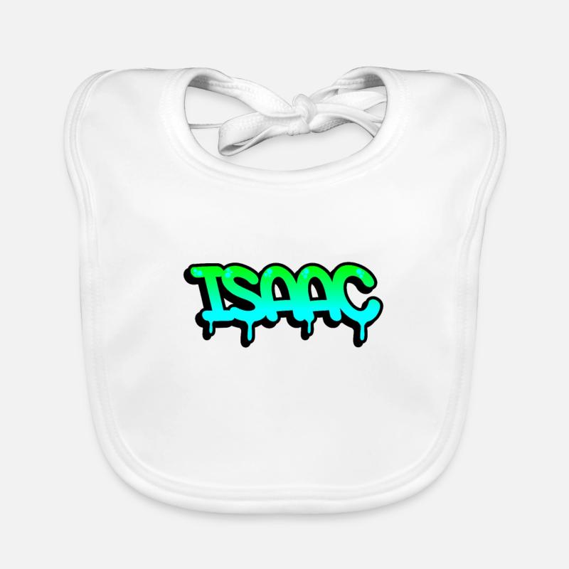Graffiti First Name Isaac Organic Baby Bibs