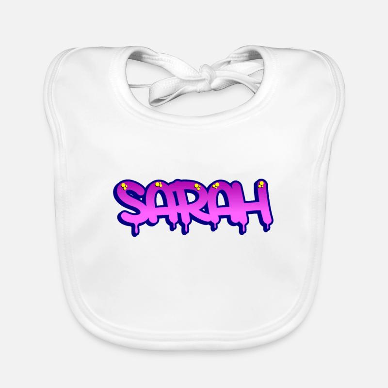 Graffiti Name Sarah Baby Bio-Lätzchen