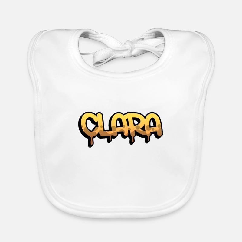 Graffiti-Name Clara Baby Bio-Lätzchen