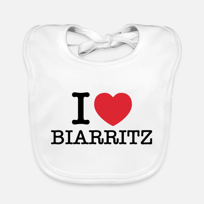 Ich liebe Biarritz | Biarritz | I Herz Biarritz Baby Bio-Lätzchen