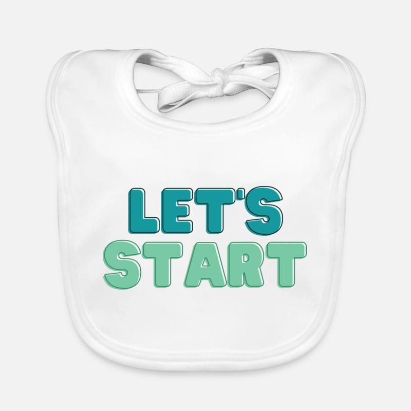 Let's start - Baby Bio-Lätzchen - Weiß