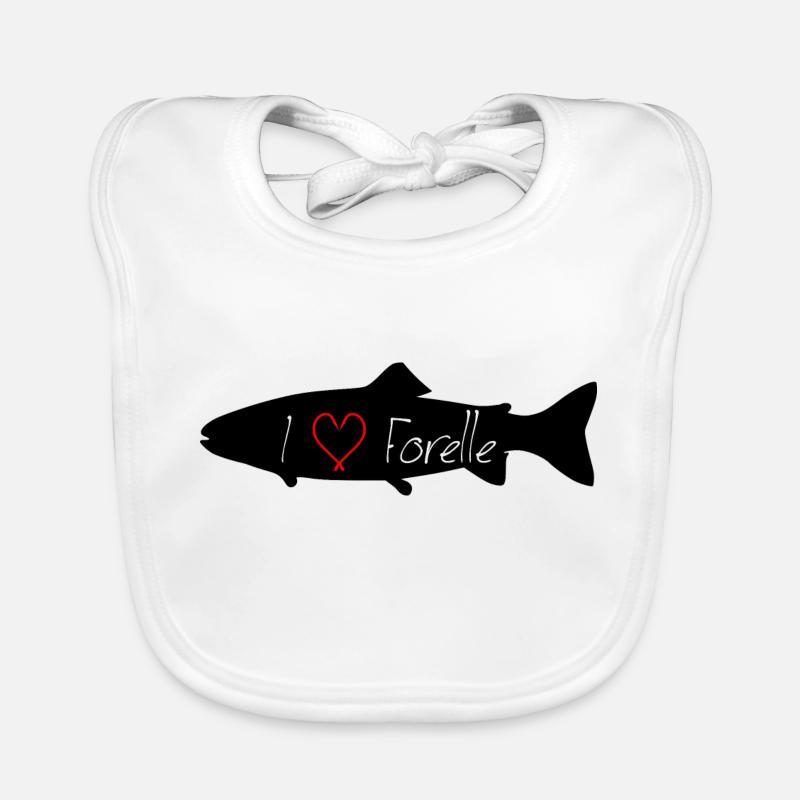 I love Forelle schwarz transparent Baby Bio-Lätzchen