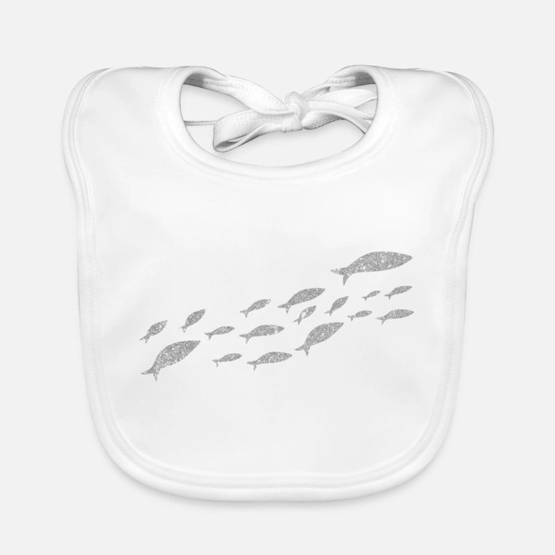 Silver Sardine Fish Organic Baby Bibs