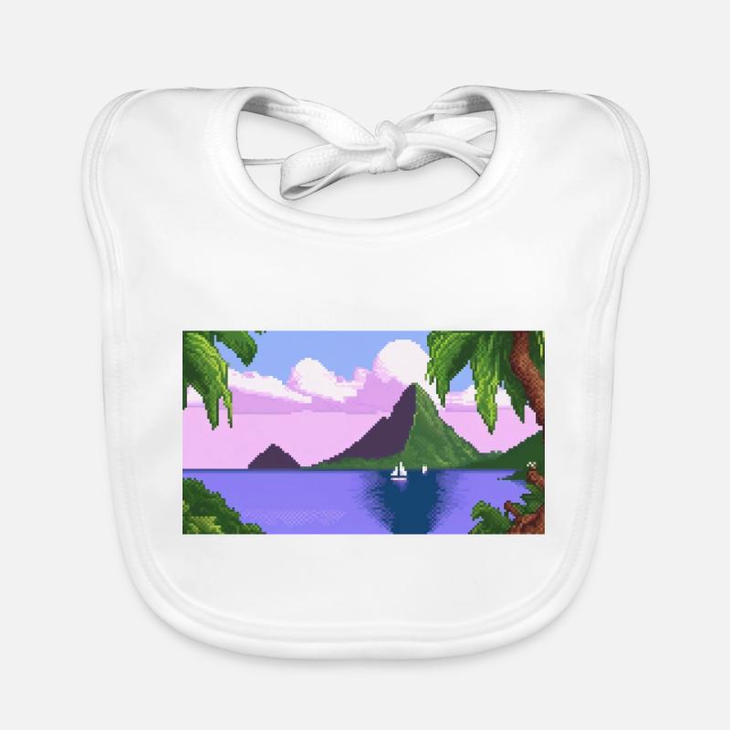 Piton ,Sainte-Lucie - Pixel Art Bavoir bio Bébé