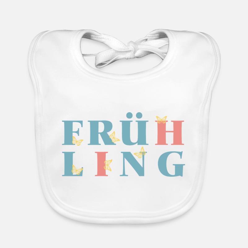 Hol Dir den Frühling nach Hause - Endlich Frühling - Baby Bio-Lätzchen - Weiß
