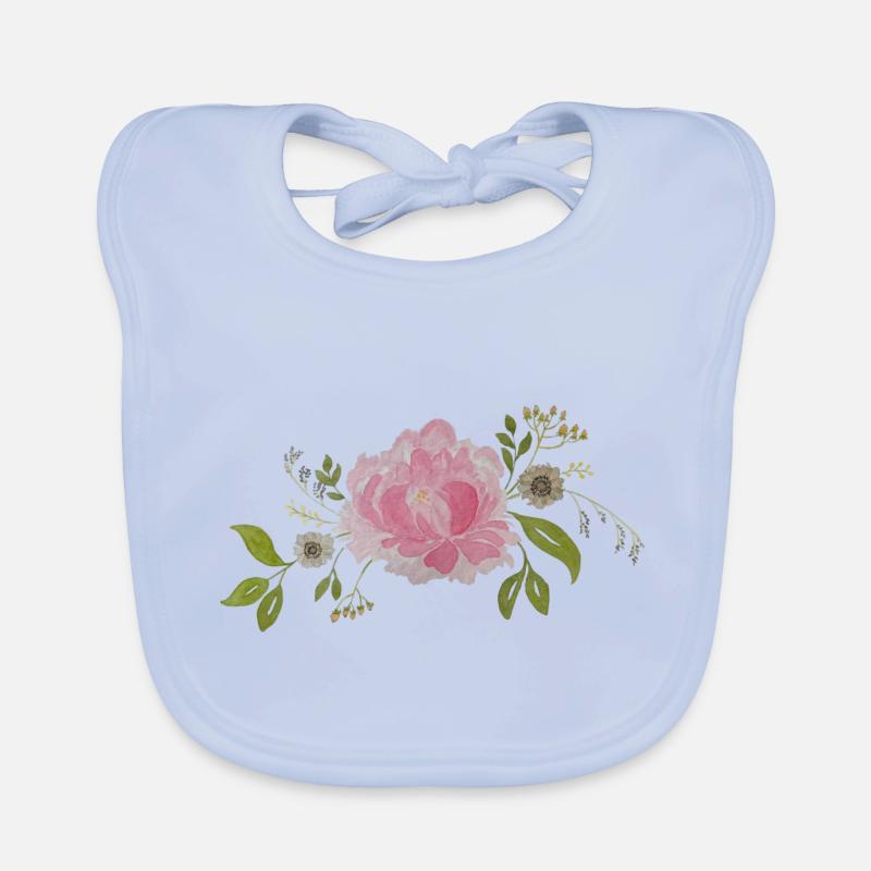 composition florale horizontale Bavoir bio Bébé
