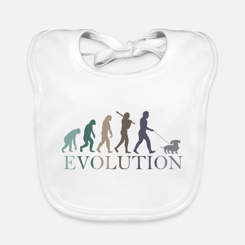 EVOLUTION DES RETRO-DACKELS Baby Bio-Lätzchen