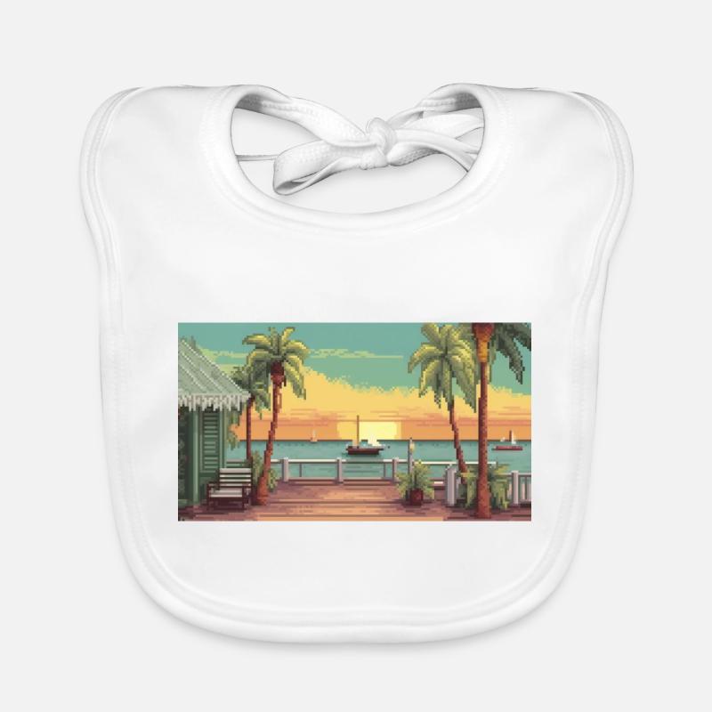 Key West, Florida - Pixel Art Organic Baby Bibs