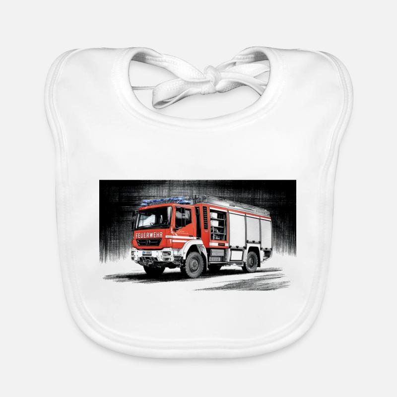 Camion de pompiers Bavoir bio Bébé