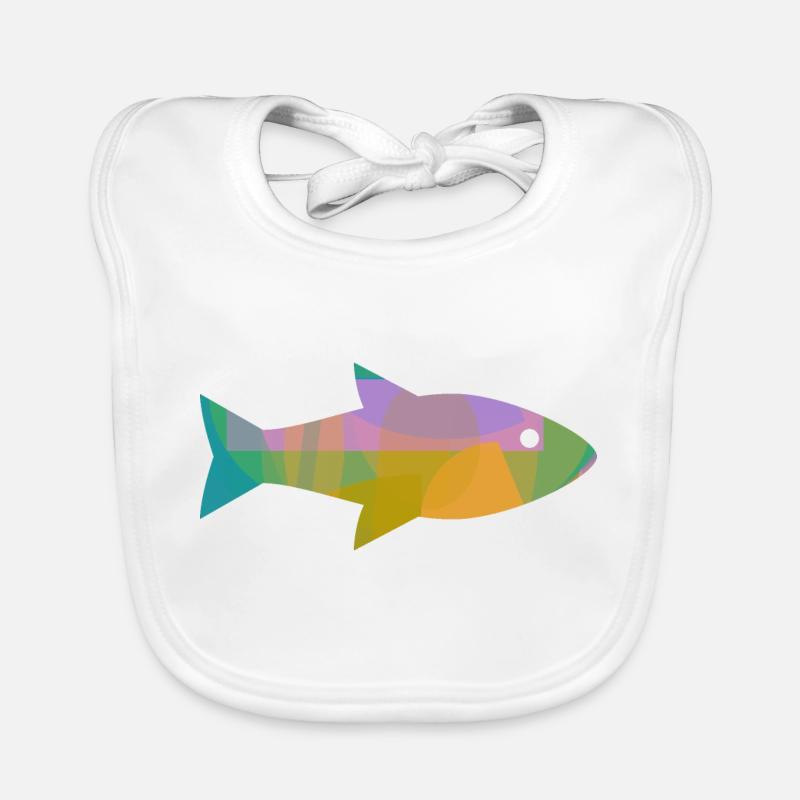 Fisch - Baby Bio-Lätzchen - Weiß