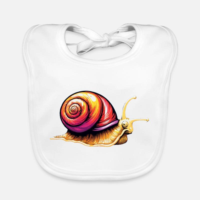 Escargot de vigne Escargot - Bavoir bio Bébé - blanc