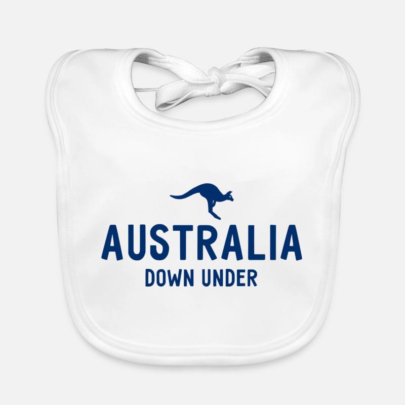 Australia - Down Under - Australia - Kangaroo Organic Baby Bibs