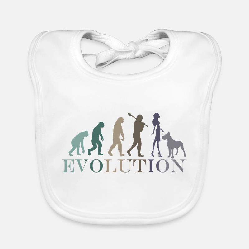 Evolution Great Dane Female Retro Minimalism Organic Baby Bibs