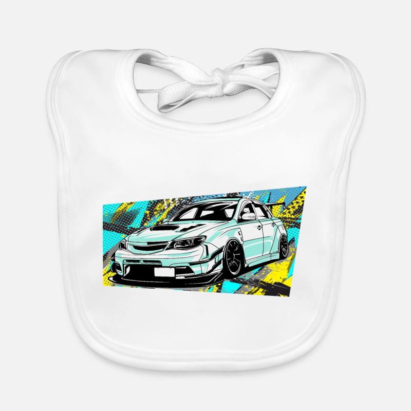 Car comic style Organic Baby Bibs