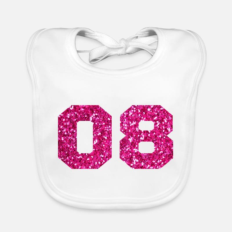 Numéro 8 paillettes rose - 8e anniversaire Bavoir bio Bébé