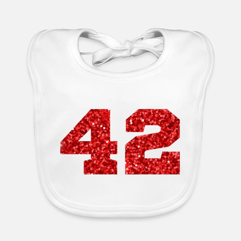 Nummer 42 Roter Glitzer - 42. Jubiläum Baby Bio-Lätzchen