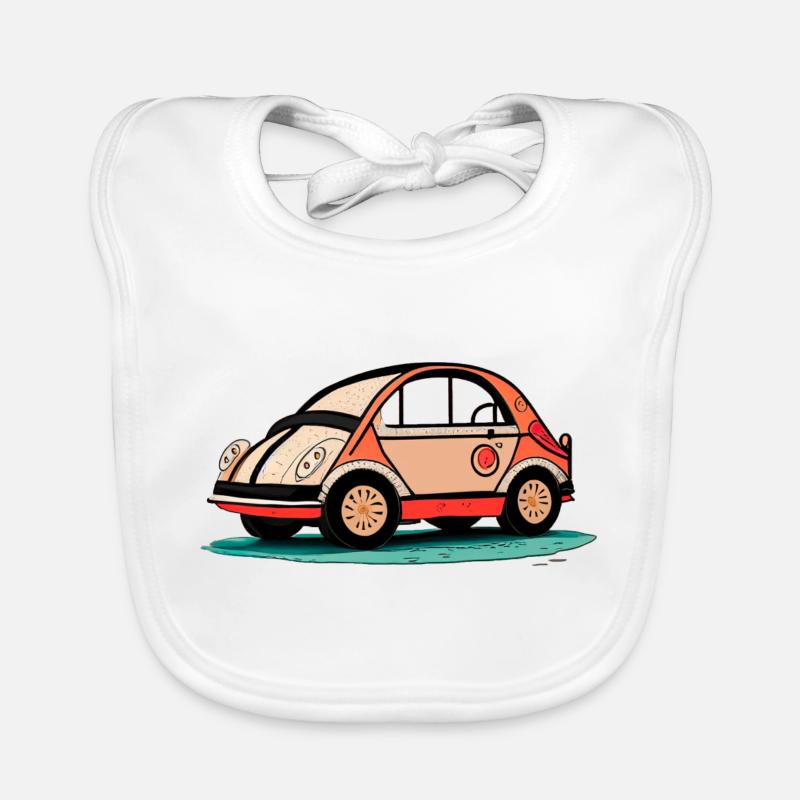 Pink Car Organic Baby Bibs