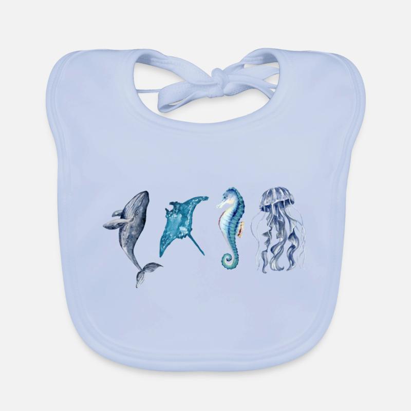 Die Tiere des Ozeans Baby Bio-Lätzchen