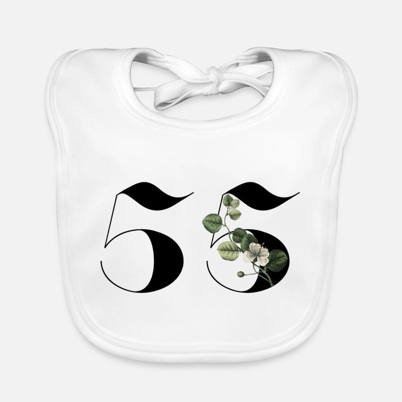 Nummer 55 Blumengrün - 55. Blumengeburtstag Baby Bio-Lätzchen