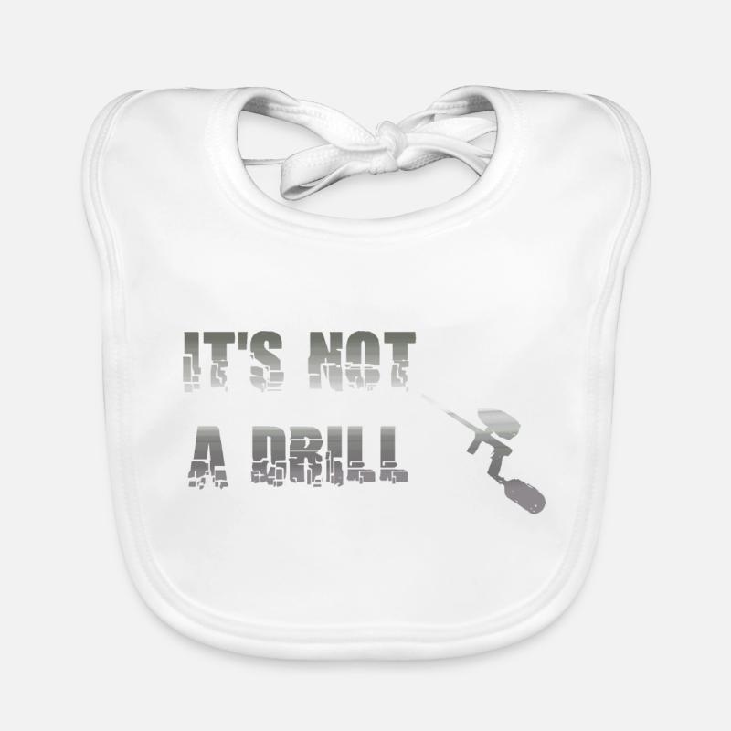 It's not a drill. Its a paintball marker Organic Baby Bibs