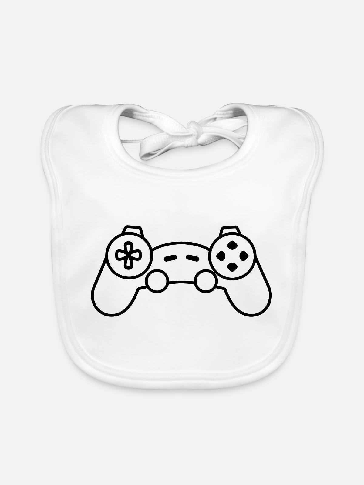 Videospiel-Controller - Baby Bio-Lätzchen - Weiß - Vorne