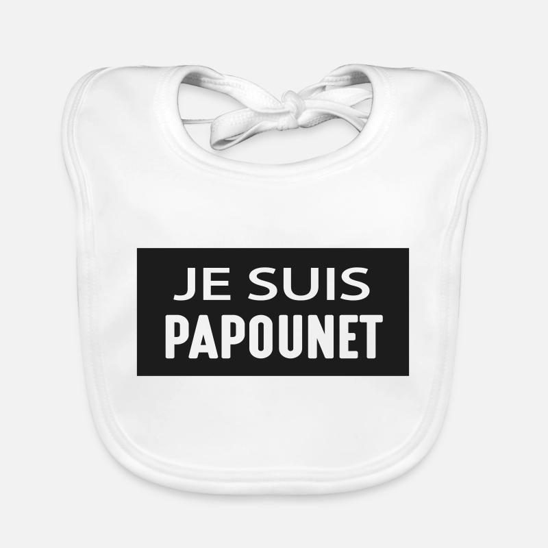 JE SUIS PAPOUNET - Bavoir bio Bébé - blanc