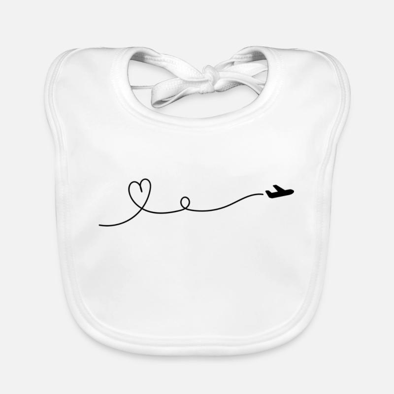 Avion Smybol - Bavoir bio Bébé - blanc