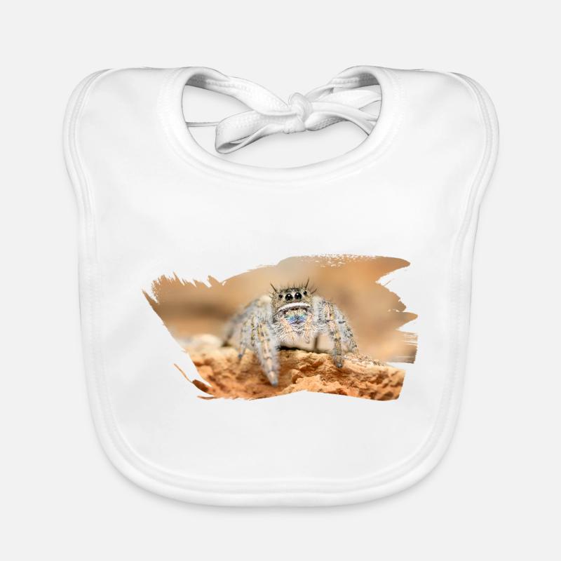 Phidippus texanus jumping spider, spring spinne. Baby Bio-Lätzchen