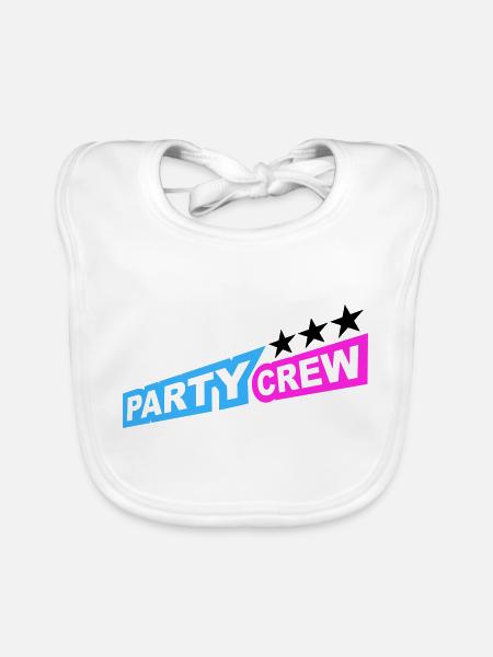 Party Crew Fun Stars Celebrate Team Friends Member - Bavoir bio Bébé - blanc - Devant