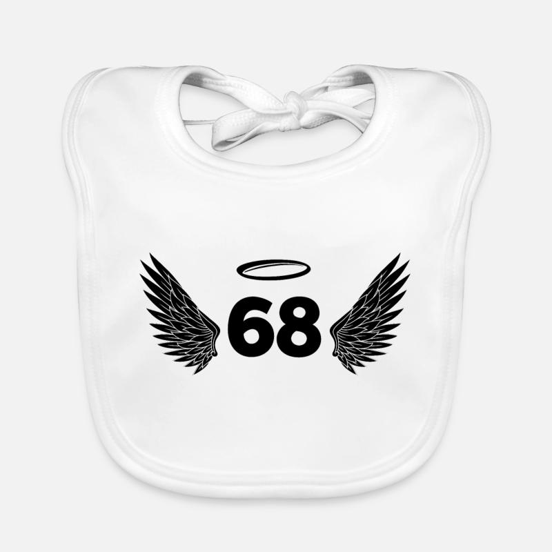 Numéro 68 ange - 68e anniversaire ailes Bavoir bio Bébé