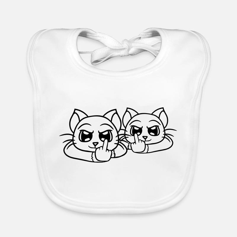 Böse Katzen Freunde Mittelfinger Beleidigung Team Baby Bio-Lätzchen