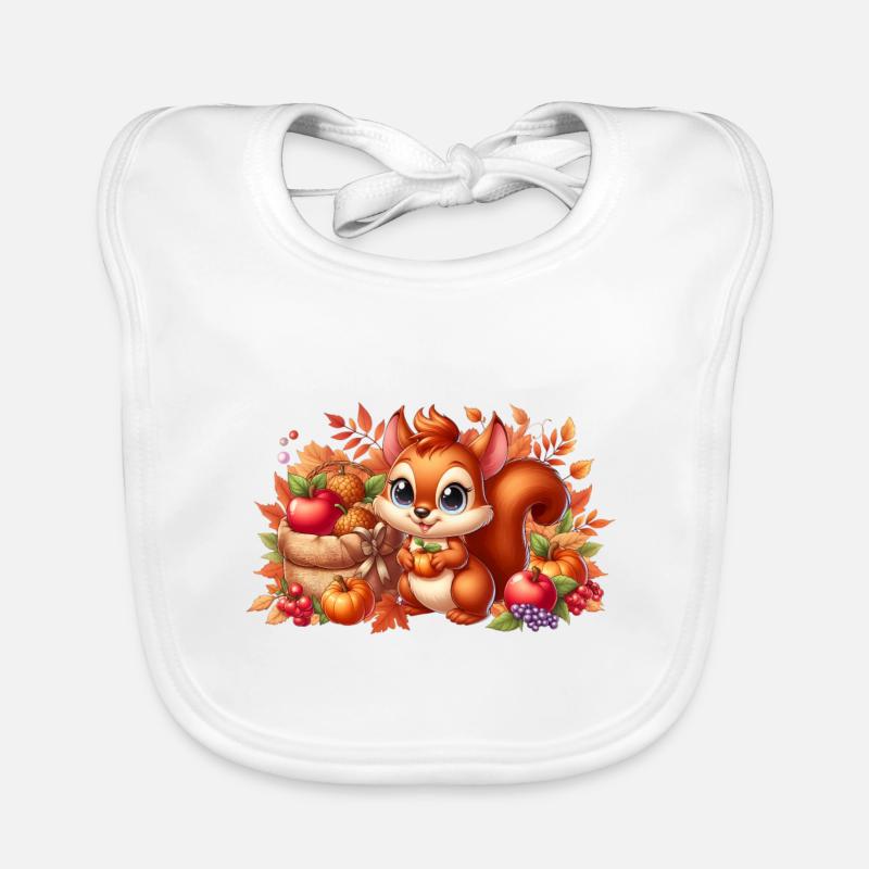 Eichhörnchen Herbst3 Baby Bio-Lätzchen