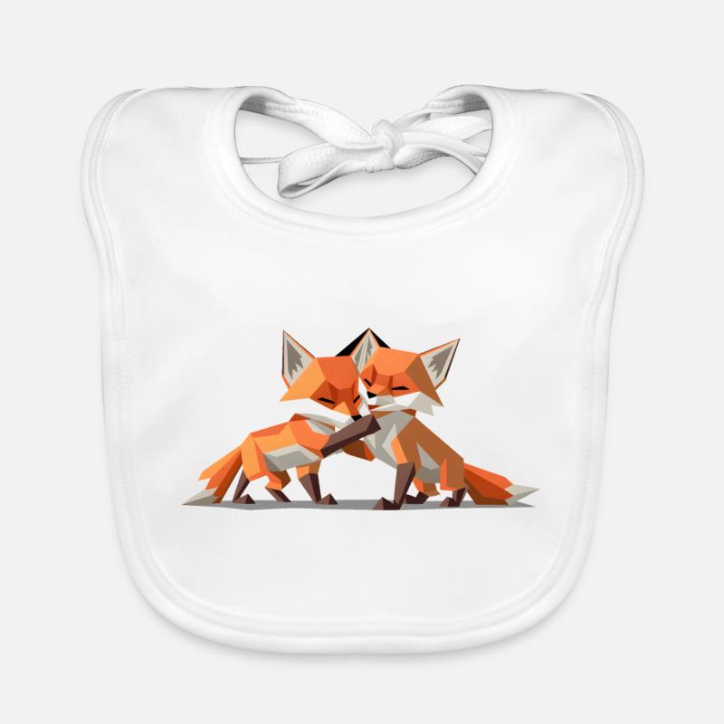 Renardeaux low-poly Bavoir bio Bébé