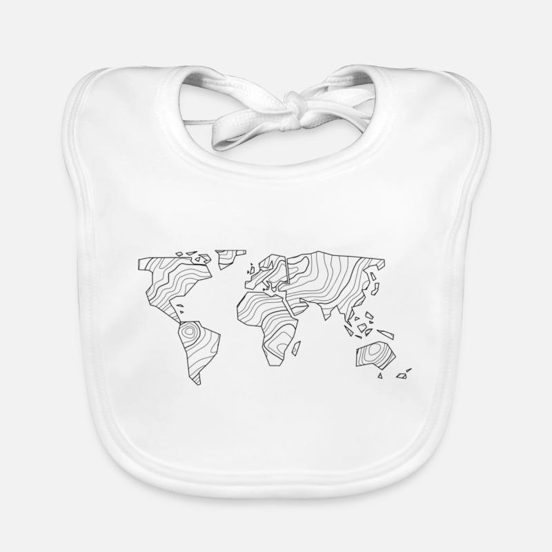 World map Organic Baby Bibs