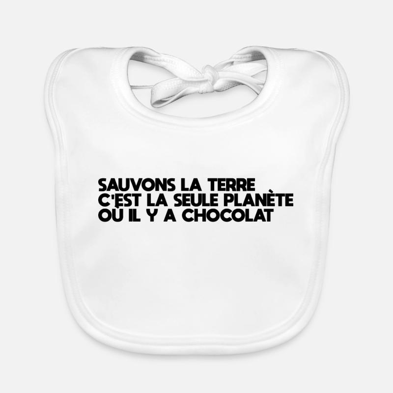sauvons la terre et sont chocolat Bavoir bio Bébé