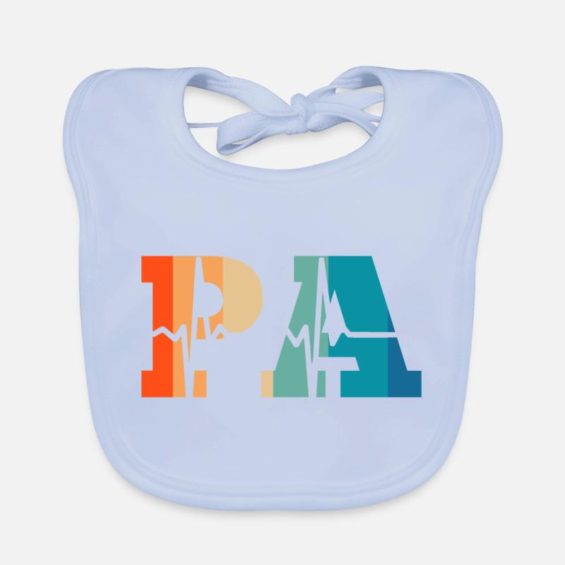 Heartbeat retro physician assistant Organic Baby Bibs