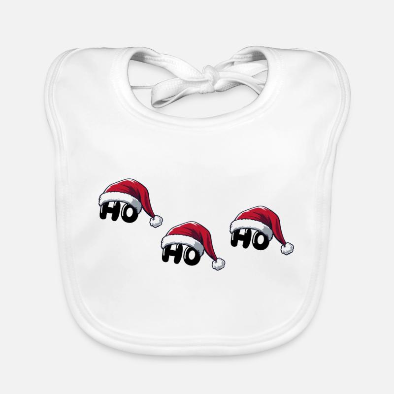 Père Noël Ho Ho Ho - Bavoir bio Bébé - blanc