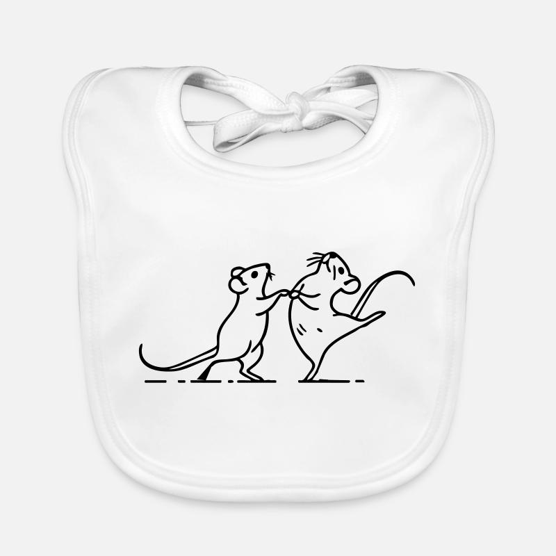 souris blanches dansantes Bavoir bio Bébé