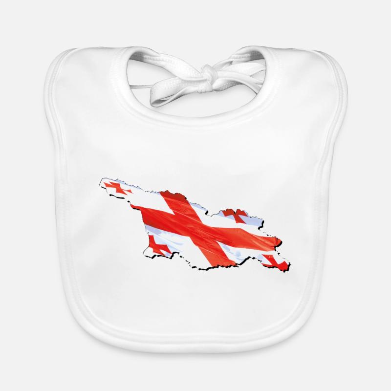 Georgia flag in Georgia map Organic Baby Bibs