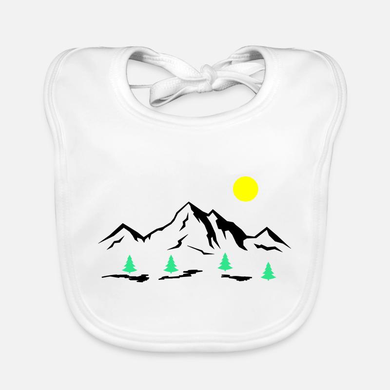 Berge - Baby Bio-Lätzchen - Weiß