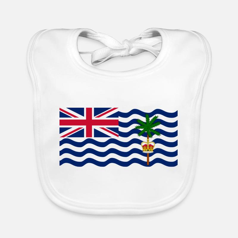 British Indian Ocean Territory - Organic Baby Bibs - white